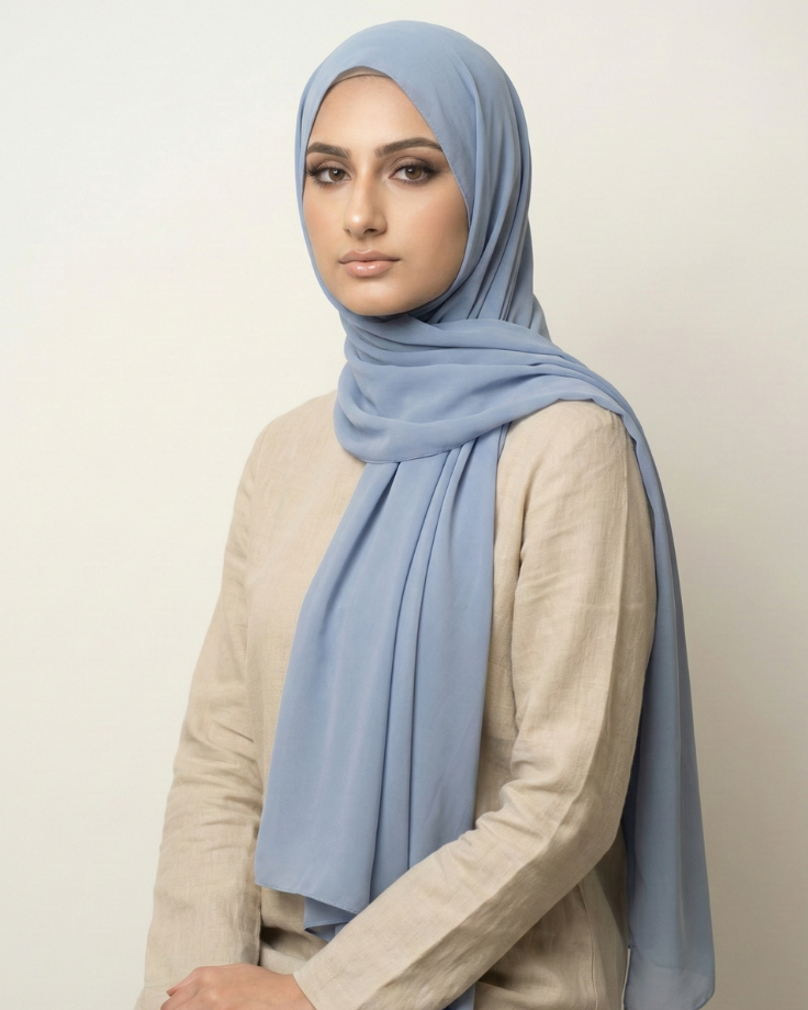 Corn Flower Basic Georgette Hijab