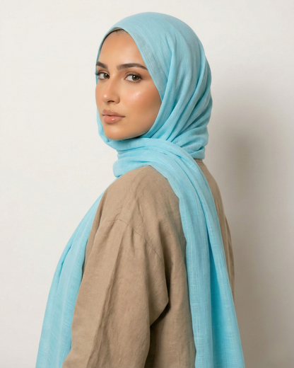 Sky Blue Turkish Lawn Hijab