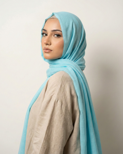 Sky Blue Turkish Lawn Hijab