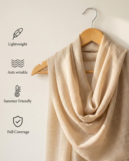 Khaki Turkish Lawn Hijab