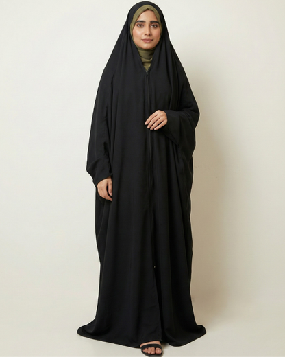 ✨ Irani Chaddar – Black - Zipper Style