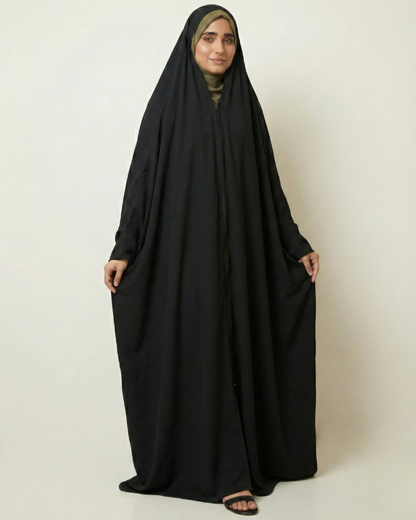 ✨ Irani Chaddar – Black - Zipper Style