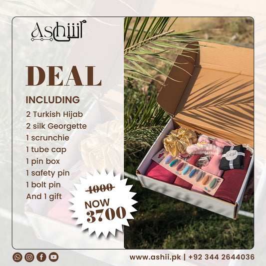 Ashiij Turkish & Silk Hijab Deal – Premium Quality at Discounted Price