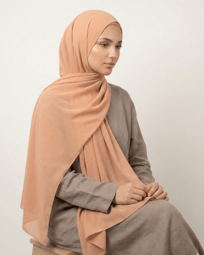 Beige Basic Georgette Hijab - Ashii.pk