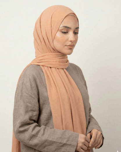 Beige Basic Georgette Hijab - Ashii.pk