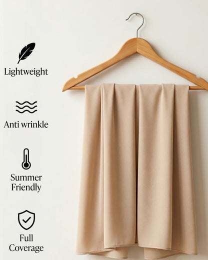Beige Basic Georgette Hijab - Ashii.pk