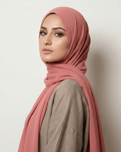 Blush Pink Basic Georgette Hijab - Ashii.pk
