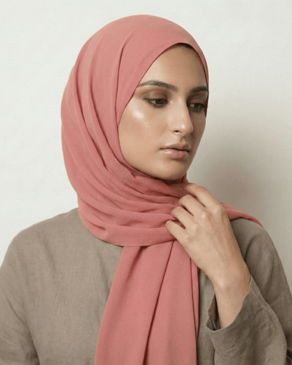 Blush Pink Basic Georgette Hijab - Ashii.pk