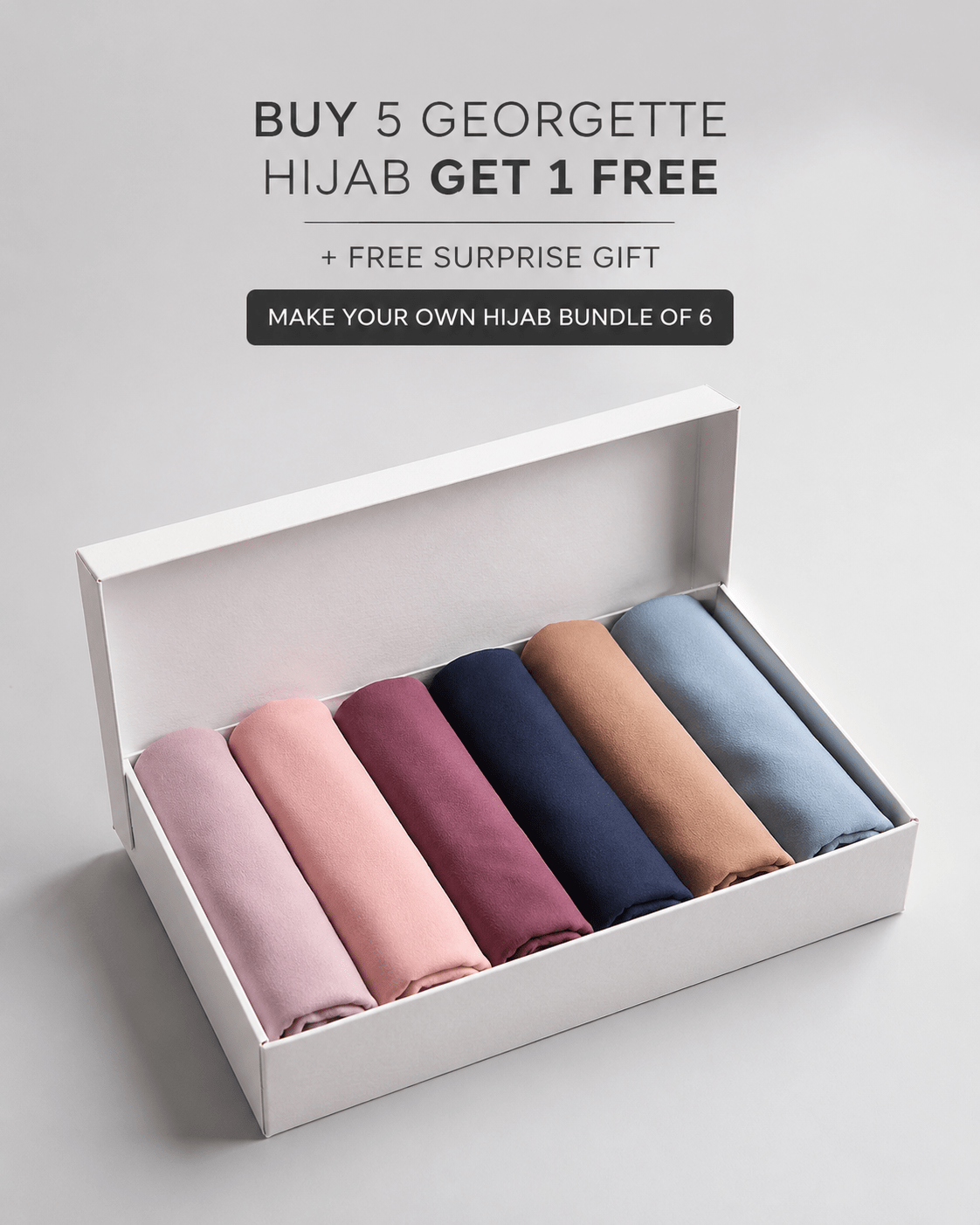 Buy 5 Georgette Hijabs & Get 1 FREE – Eid Deal - Ashii.pk