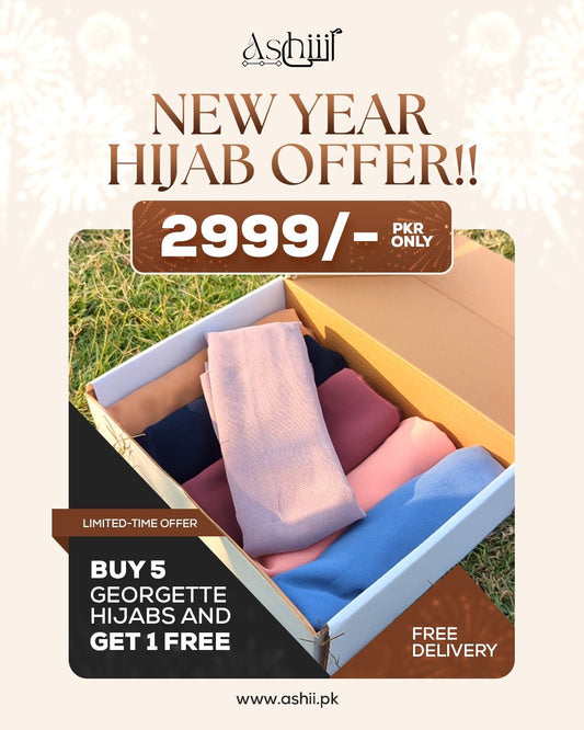 🎁 Buy 5 Georgette Hijabs & Get 1 FREE – Limited Time Ramadan Deal - Ashii.pk