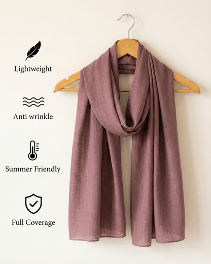Dark Brown Turkish Lawn Hijab - Ashii.pk