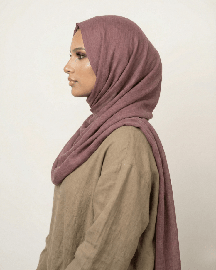 Dark Brown Turkish Lawn Hijab - Ashii.pk