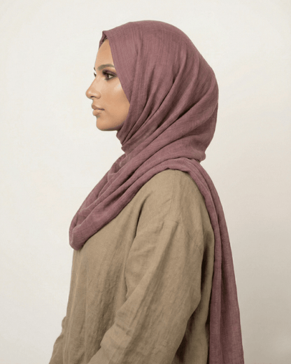 Dark Brown Turkish Lawn Hijab - Ashii.pk