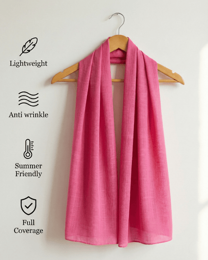 Hot Pink Turkish Lawn Hijab - Ashii.pk