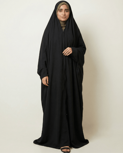 ✨ Irani Chaddar – Black - Zipper Style - Ashii.pk