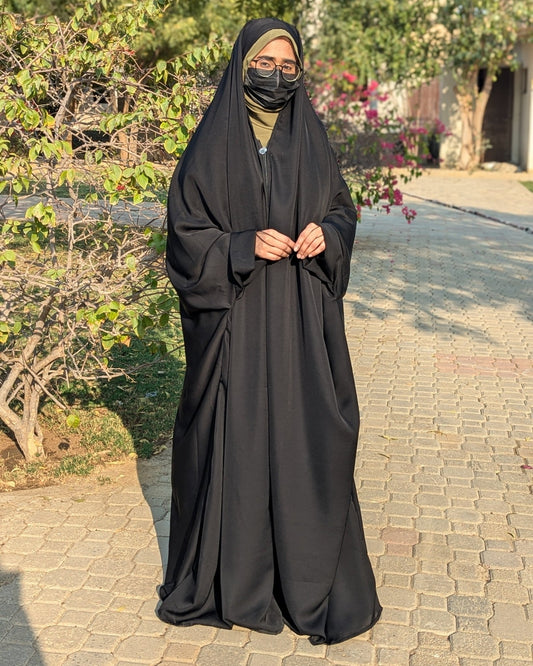 ✨ Irani Chaddar – Black - Zipper Style - Ashii.pk