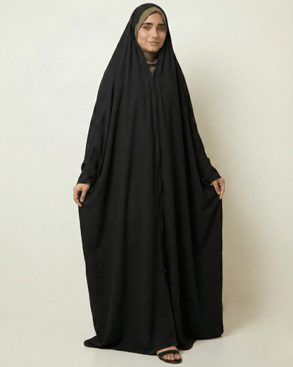✨ Irani Chaddar – Black - Zipper Style - Ashii.pk