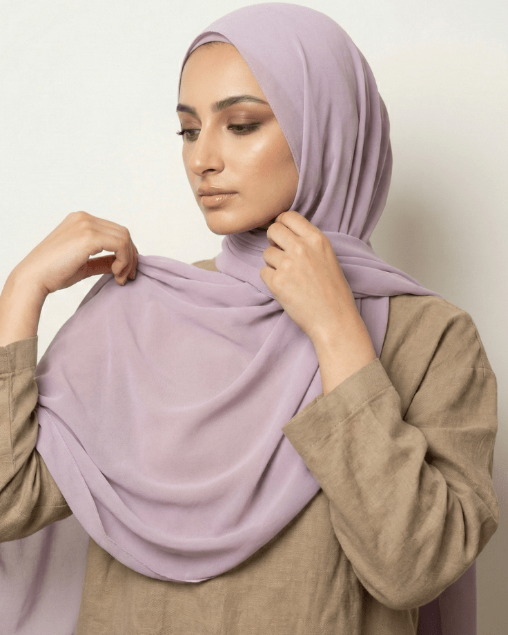 Lavender Basic Georgette Hijab - Ashii.pk