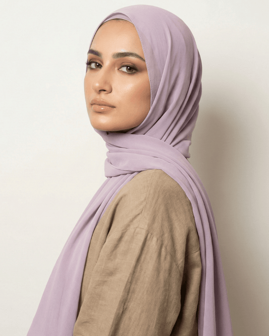 Lavender Basic Georgette Hijab - Ashii.pk