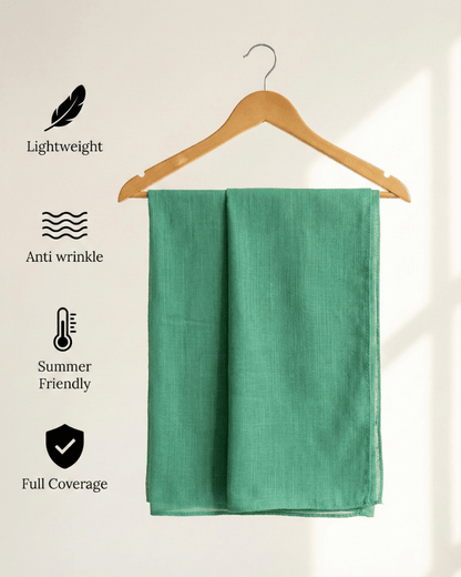 Misty Teal Turkish Lawn Hijab - Ashii.pk