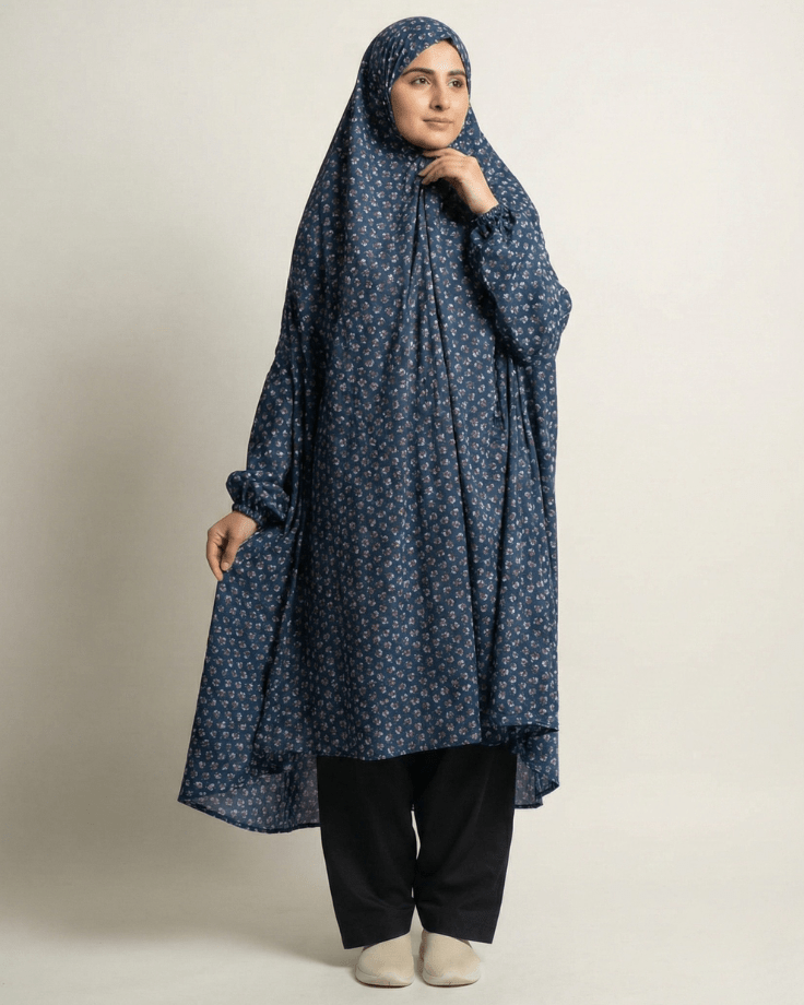 ✨ Namaz Chaddar – Blue – Perfect for Ramadan Prayers - Ashii.pk