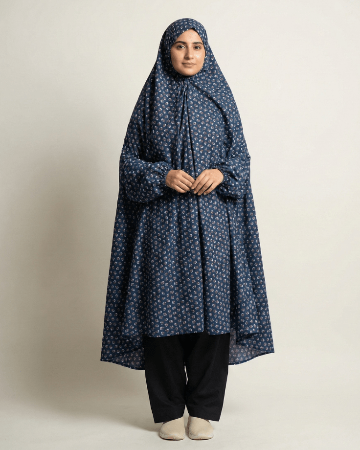 ✨ Namaz Chaddar – Blue – Perfect for Ramadan Prayers - Ashii.pk