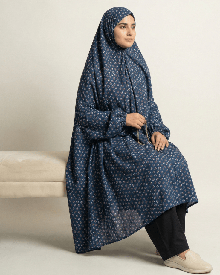 ✨ Namaz Chaddar – Blue – Perfect for Ramadan Prayers - Ashii.pk
