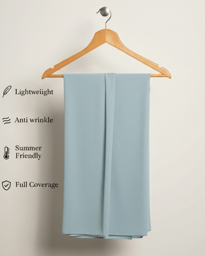 Pastel Blue Basic Georgette Hijab - Ashii.pk