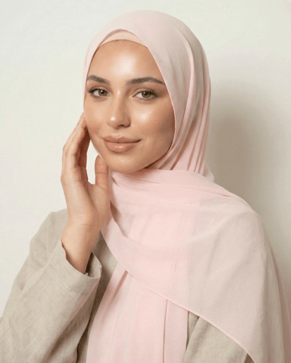 Pastel Pink Basic Georgette Hijab - Ashii.pk