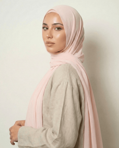Pastel Pink Basic Georgette Hijab - Ashii.pk