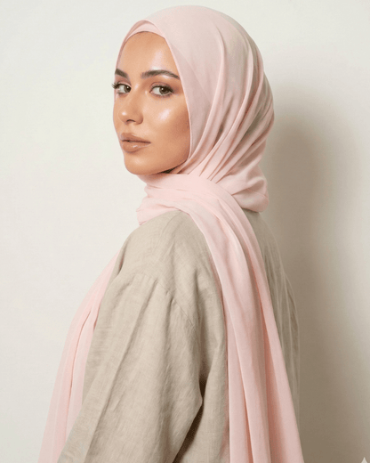 Pastel Pink Basic Georgette Hijab - Ashii.pk