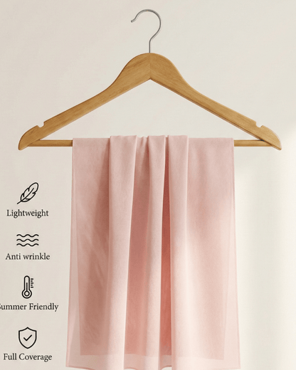 Pastel Pink Basic Georgette Hijab - Ashii.pk