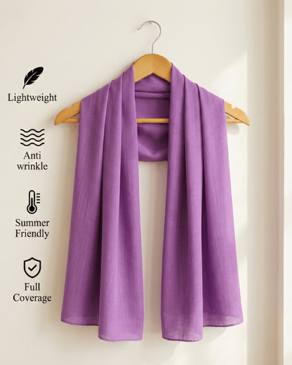 Purple Turkish Lawn Hijab - Ashii.pk