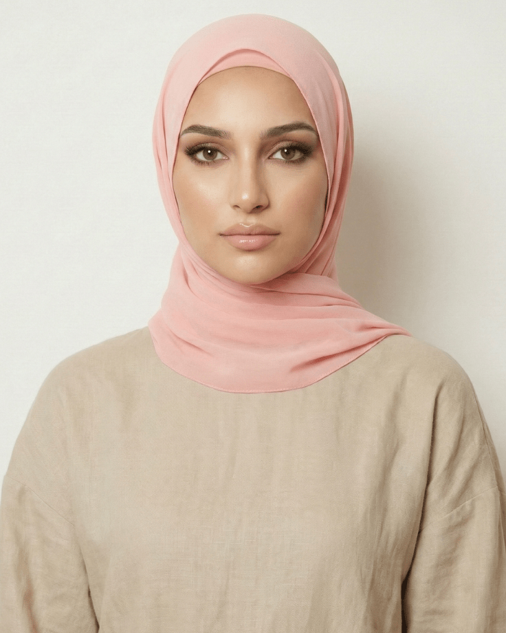 Rose Pink Basic Georgette Hijab - Ashii.pk