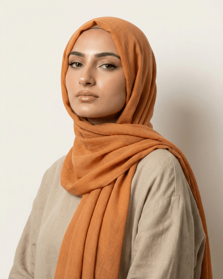 Rose Turkish Lawn Hijab - Ashii.pk