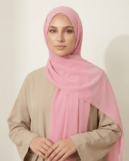 Soft Pink Basic Georgette Hijab - Ashii.pk