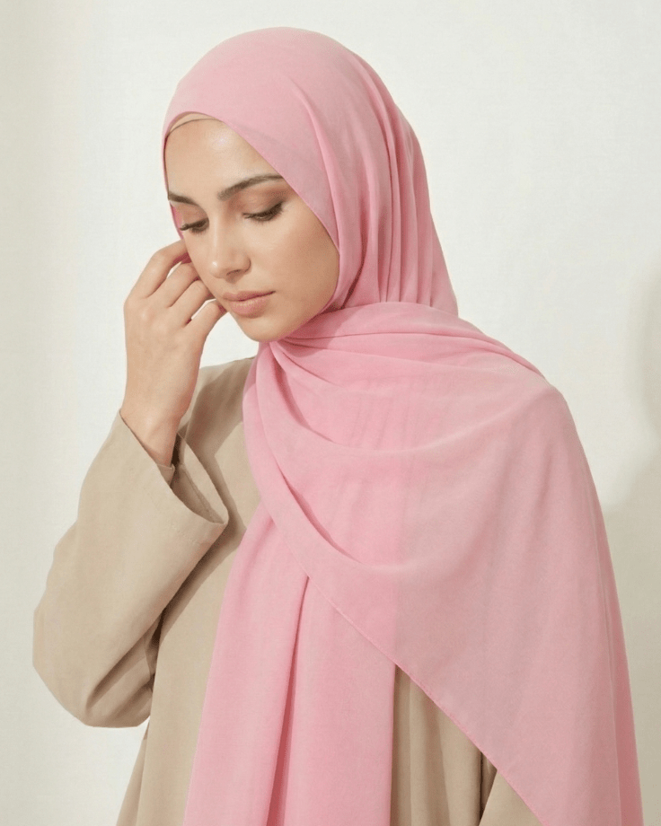 Soft Pink Basic Georgette Hijab - Ashii.pk