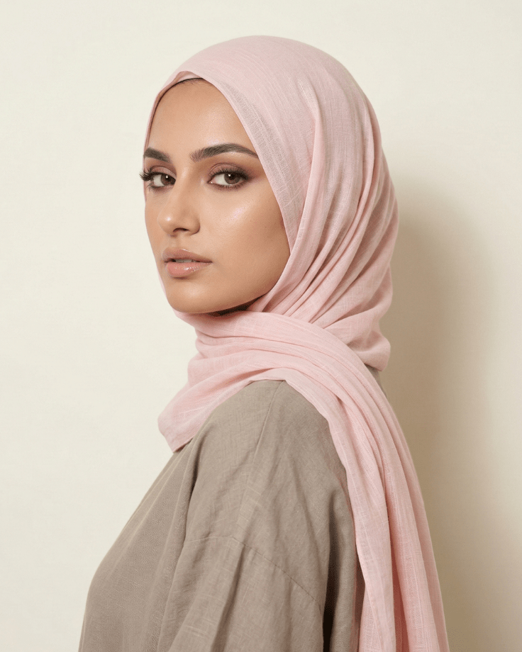 Soft Pink Turkish Lawn Hijab - Ashii.pk