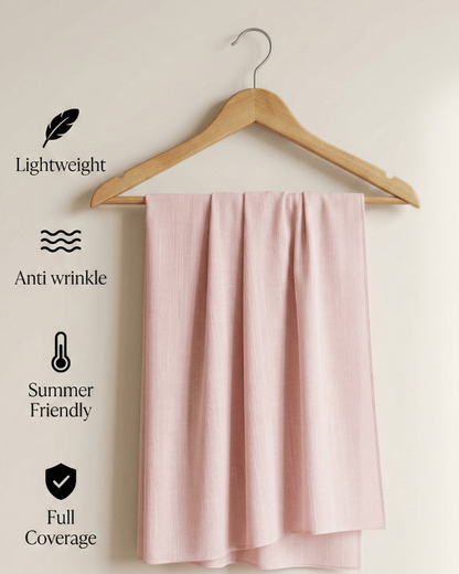 Soft Pink Turkish Lawn Hijab - Ashii.pk