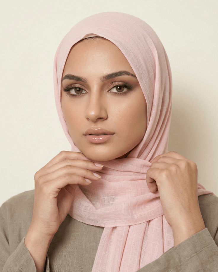 Soft Pink Turkish Lawn Hijab - Ashii.pk