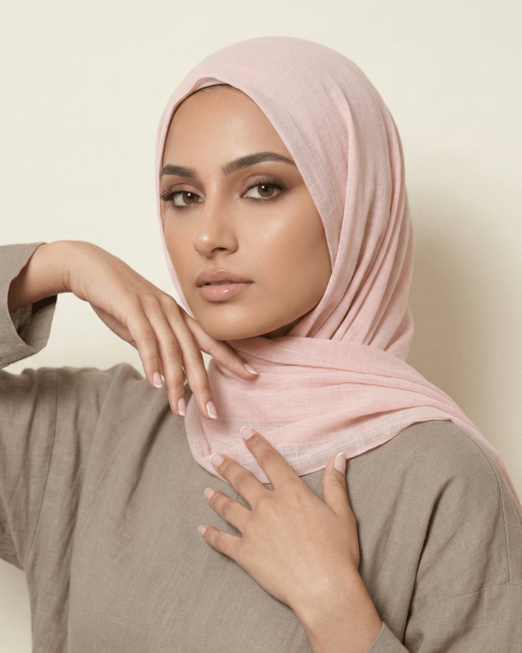 Soft Pink Turkish Lawn Hijab - Ashii.pk