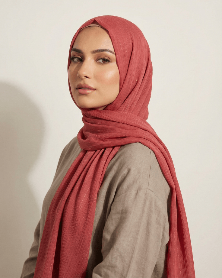 Wedding Hijab – Magenta - Ashii.pk