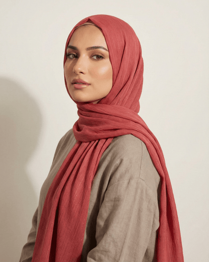 Wedding Hijab – Magenta - Ashii.pk
