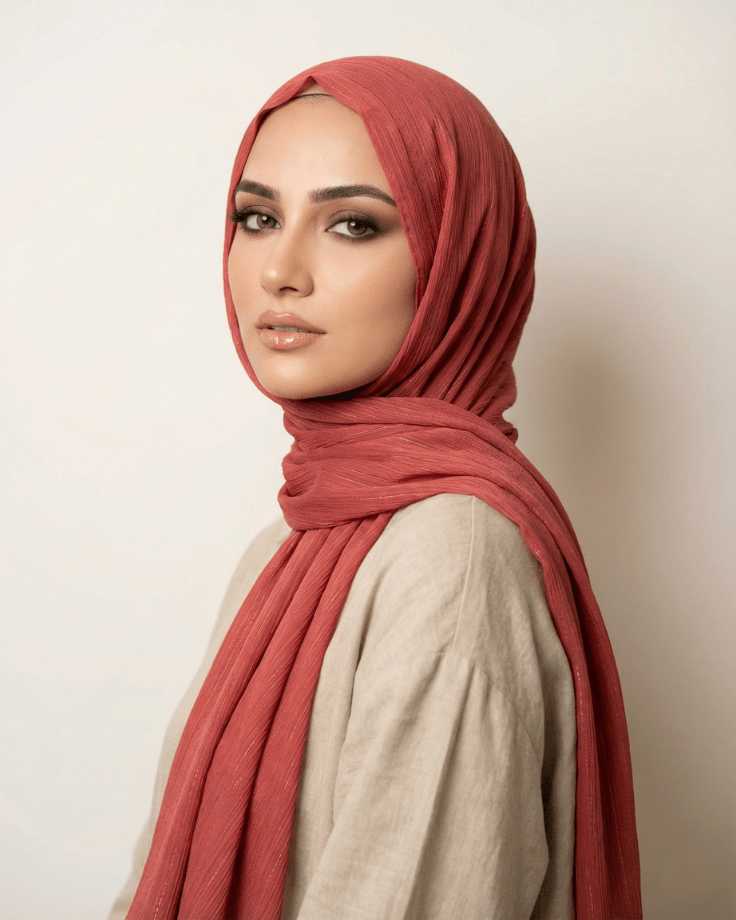 Wedding Hijab – Magenta - Ashii.pk