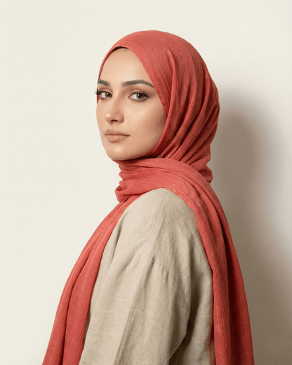 Wedding Hijab – Magenta - Ashii.pk