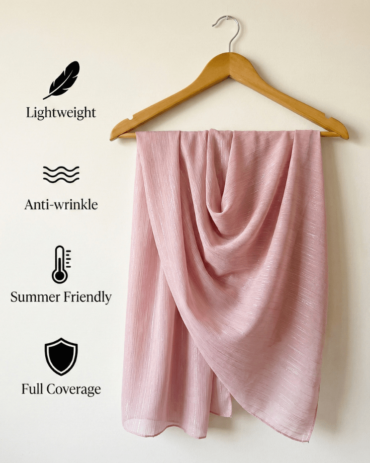 Wedding Hijab Pink - Ashii.pk