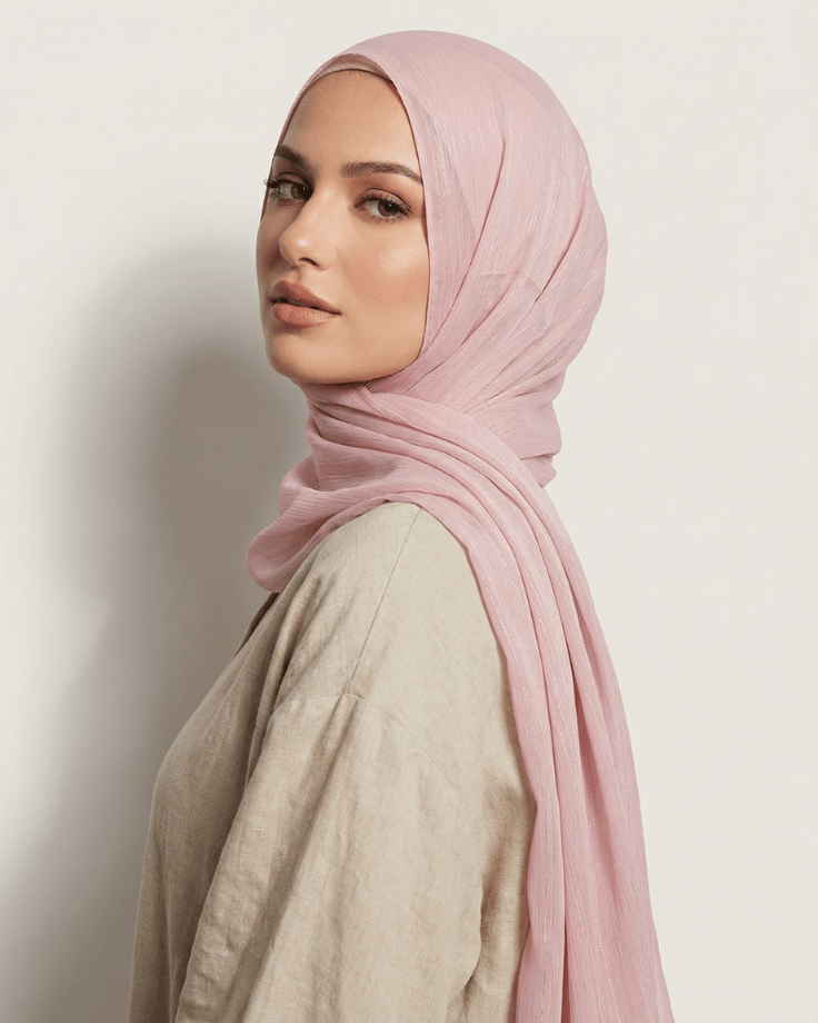 Wedding Hijab Pink - Ashii.pk