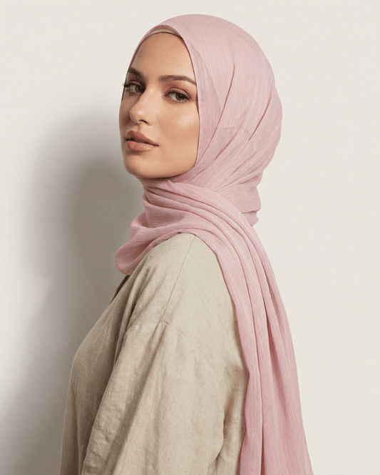 Wedding Hijab Pink - Ashii.pk