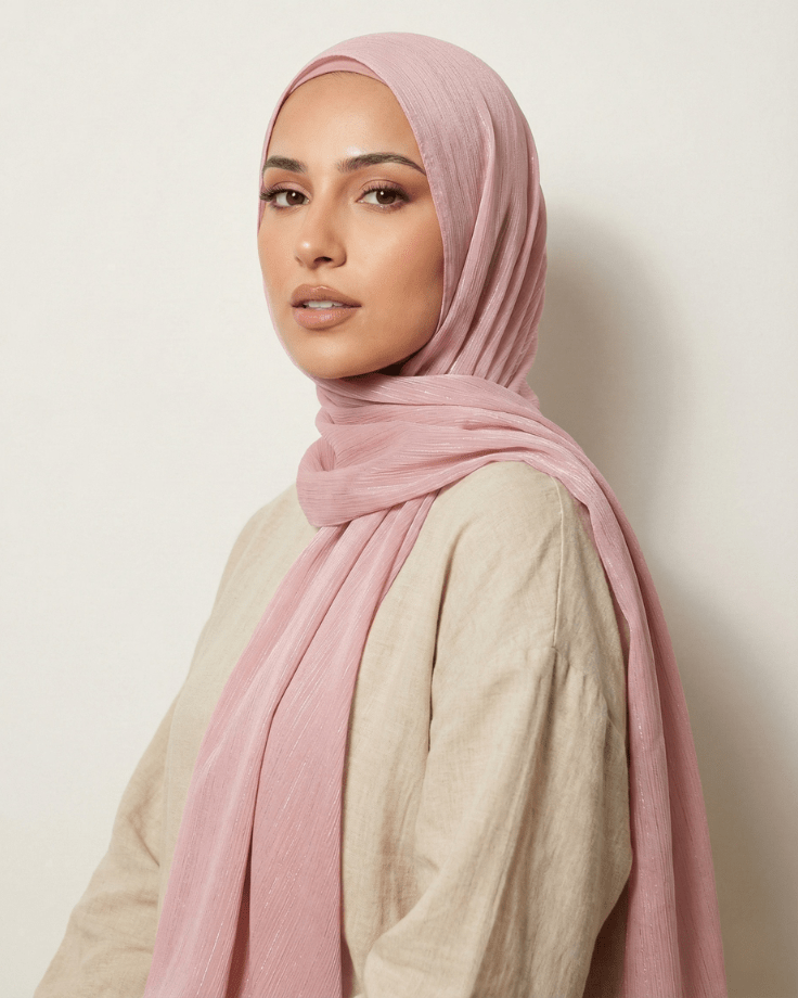 Wedding Hijab Pink - Ashii.pk